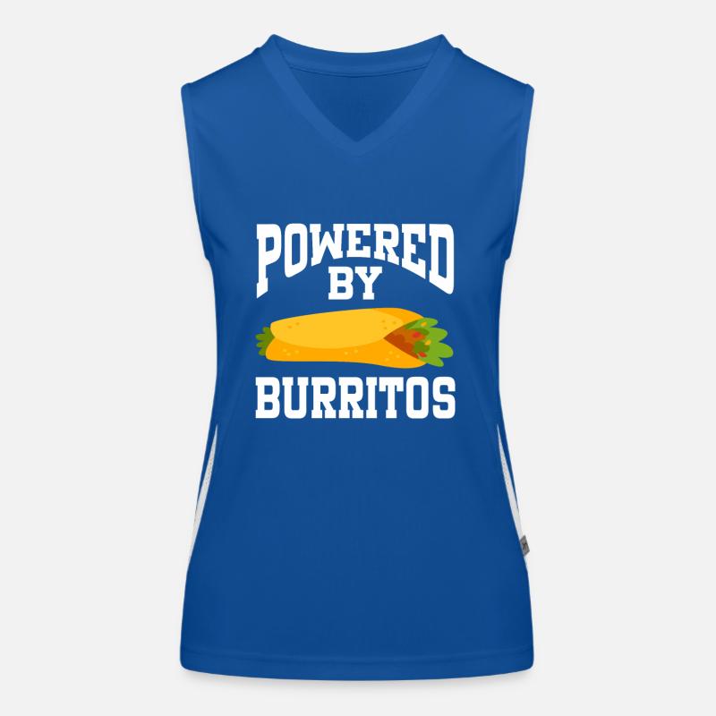 Powered By Burritos Funktionelles Kontrast-Tank Top für Frauen