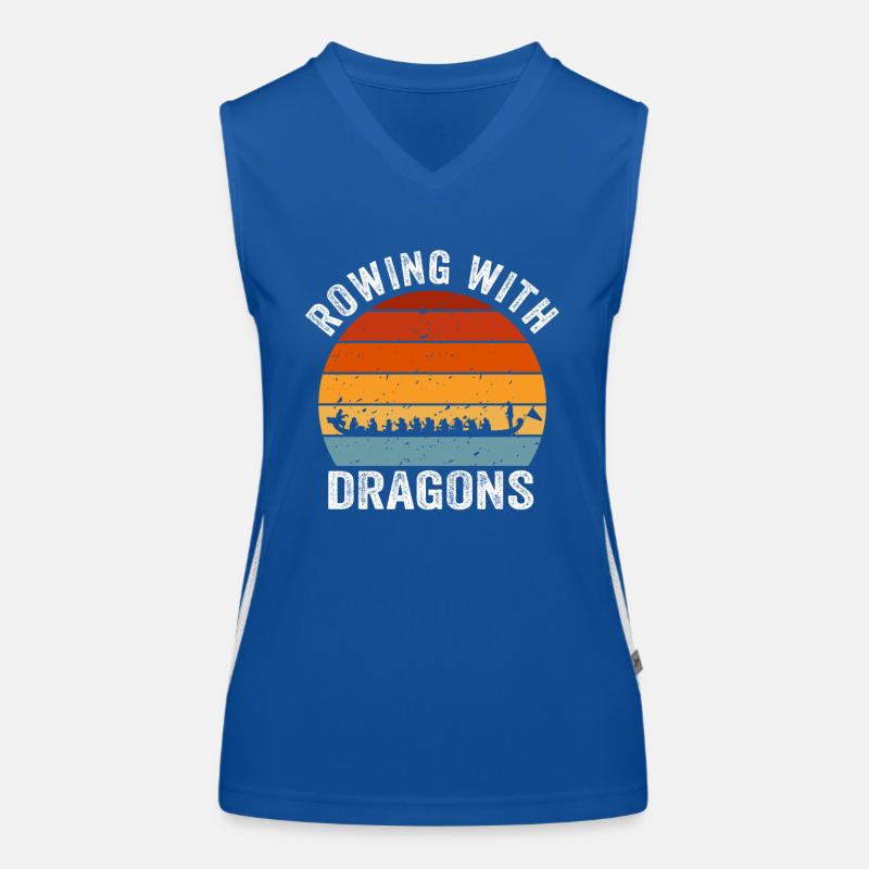 Rudern mit Drachen Drachenboot Funktionelles Kontrast-Tank Top für Frauen