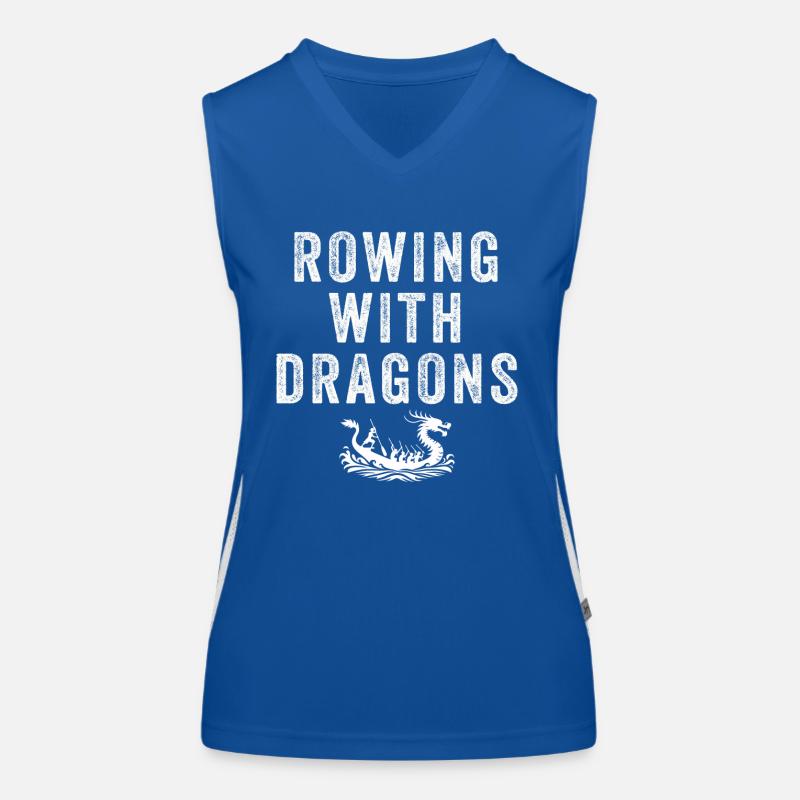 Rudern mit Drachen Drachenboot Funktionelles Kontrast-Tank Top für Frauen