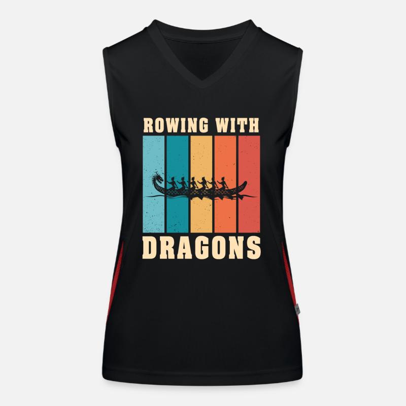 Ramer avec Dragons Dragons Dragonboat Débardeur respirant contrasté Femme