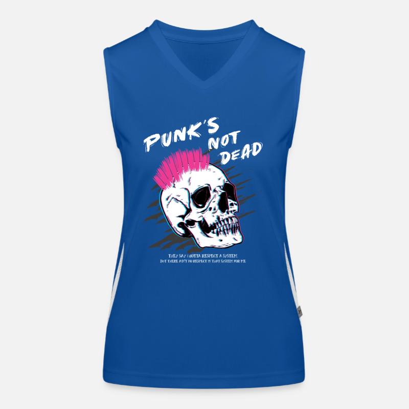 Punks Not Dead - Skull Punk Rock Music - Old Women's Functional Contrast Tank Top