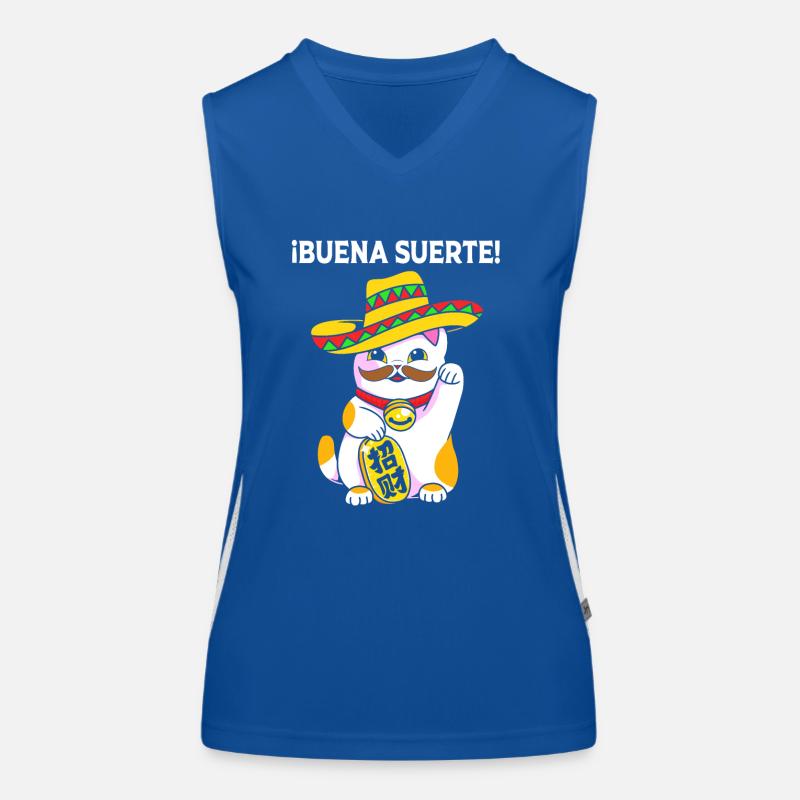 Maneki Neko Japan Glücksbringer Funktionelles Kontrast-Tank Top für Frauen