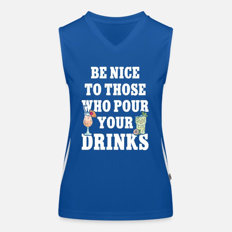 Bartender Mixologist Be Nice To Funktionelles Kontrast-Tank Top für Frauen