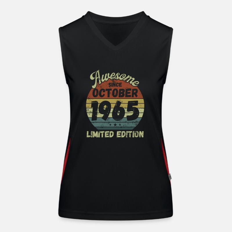 Awesome since October 1965 - Geburtstag Funktionelles Kontrast-Tank Top für Frauen