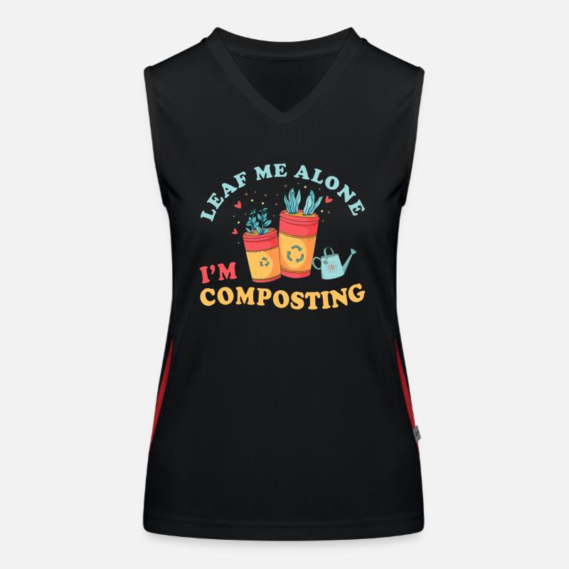 Leaf Me Alone I'm Composting Women's Functional Contrast Tank Top