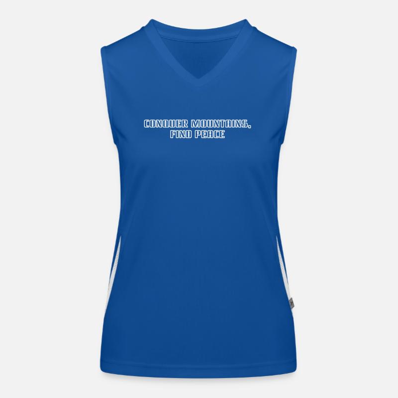 Wandern - Conquer mountains, find peace Funktionelles Kontrast-Tank Top für Frauen