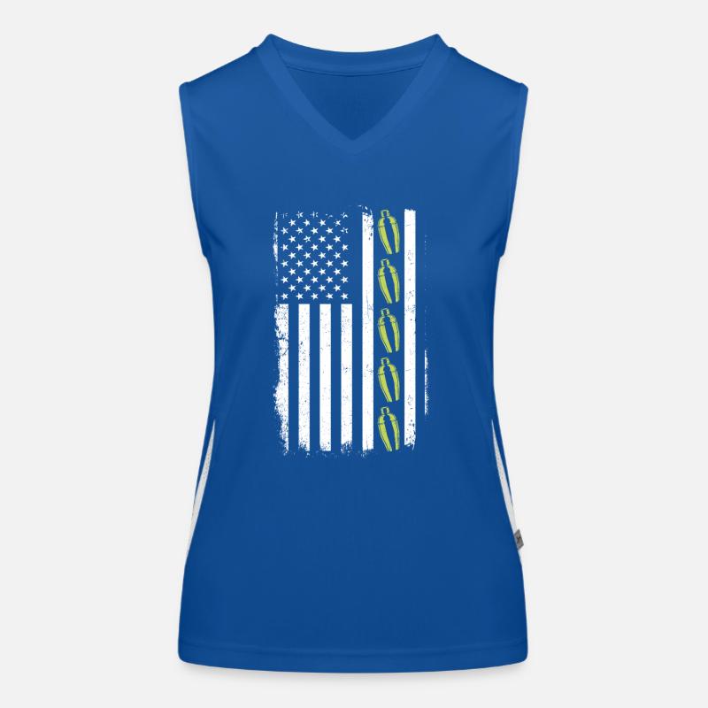 Bartender Mixologist American Flag Funktionelles Kontrast-Tank Top für Frauen