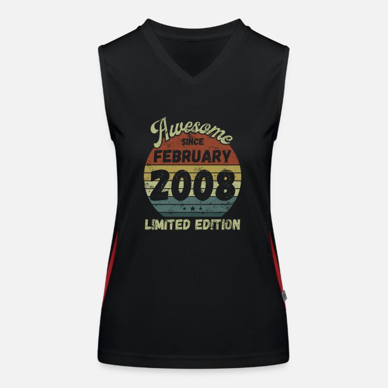 Awesome since February 2008 - Geburtstag Funktionelles Kontrast-Tank Top für Frauen