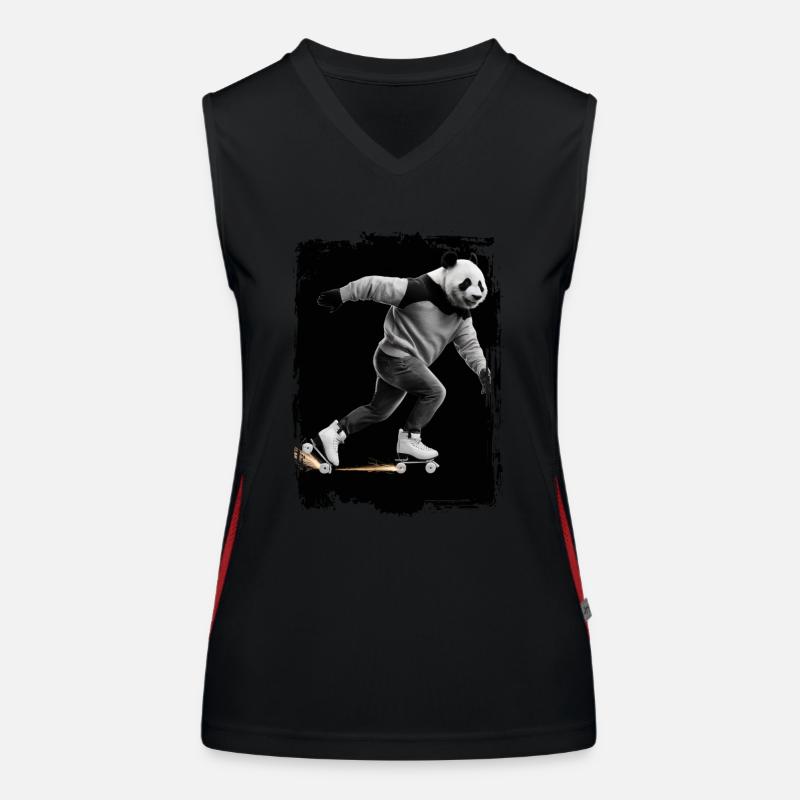 Panda Skaten Geschenk Funktionelles Kontrast-Tank Top für Frauen