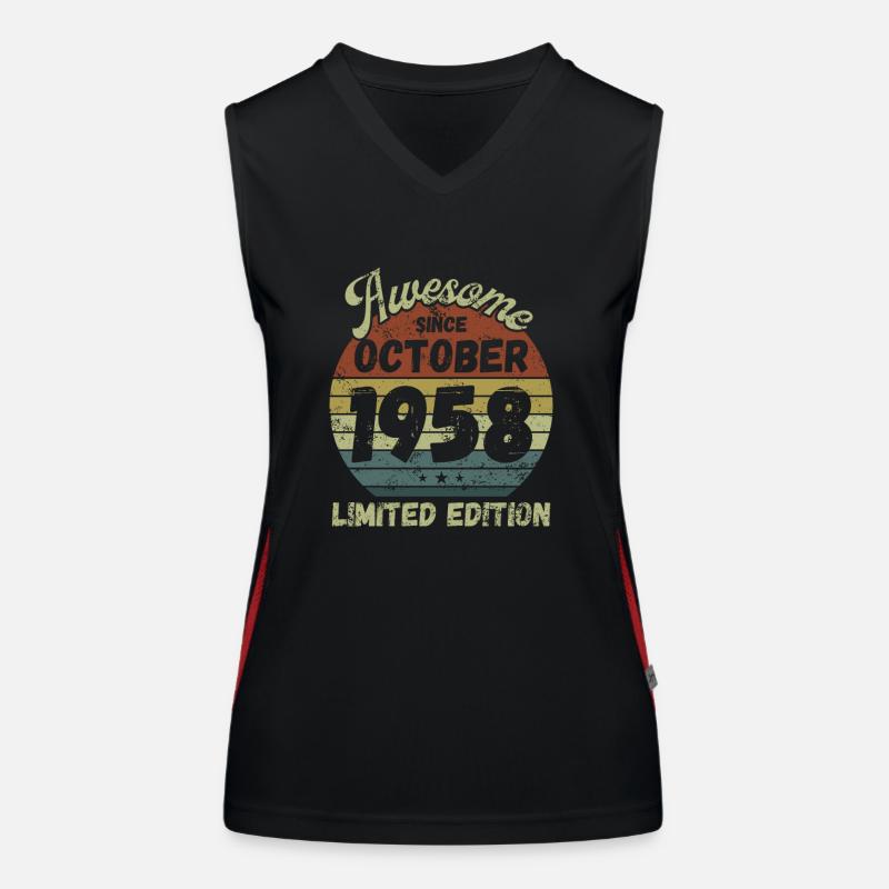 Awesome since October 1958 - Birthday Women's Functional Contrast Tank Top