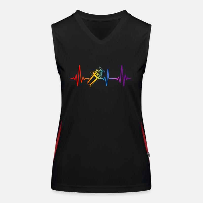 Bartender Mixologist Heartbeat Women's Functional Contrast Tank Top
