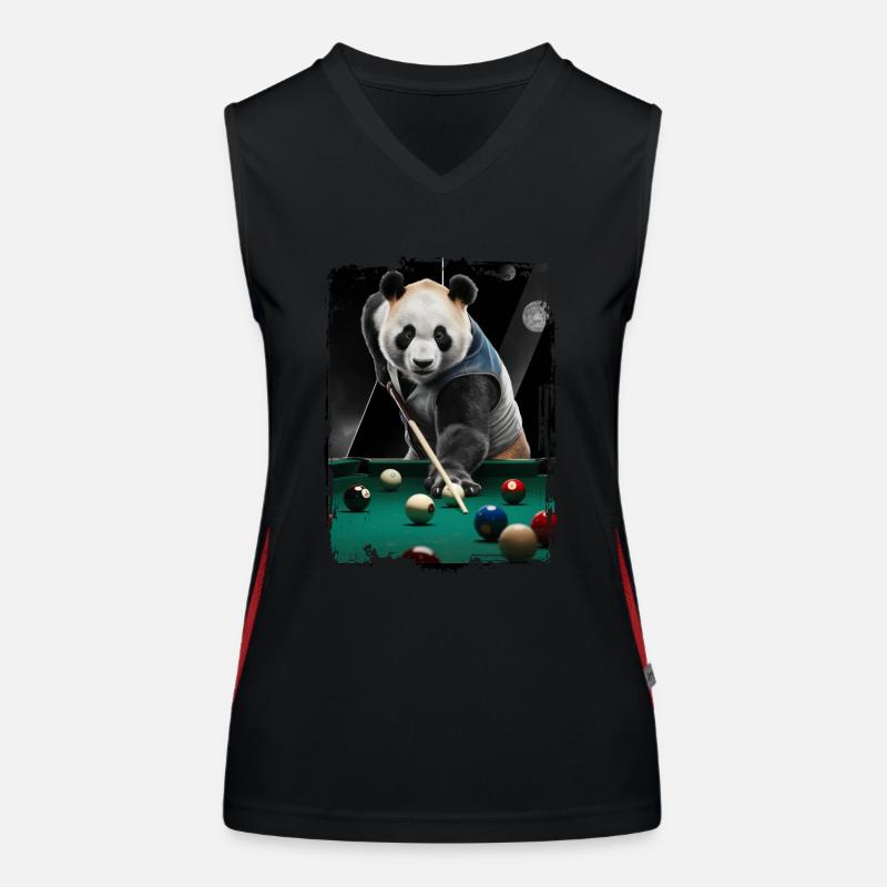 Panda spielt Billard Geschenk Funktionelles Kontrast-Tank Top für Frauen