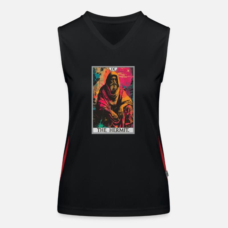 Tarotkarten Tarotkarte The Hermit Der Eremit Funktionelles Kontrast-Tank Top für Frauen
