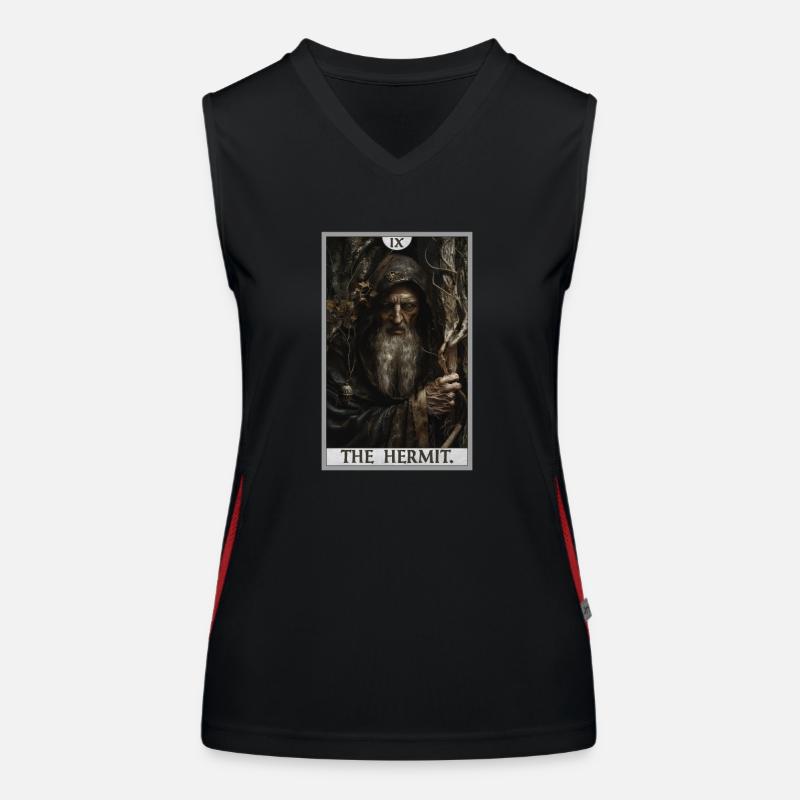 Tarotkarten Tarotkarte The Hermit Der Eremit Funktionelles Kontrast-Tank Top für Frauen