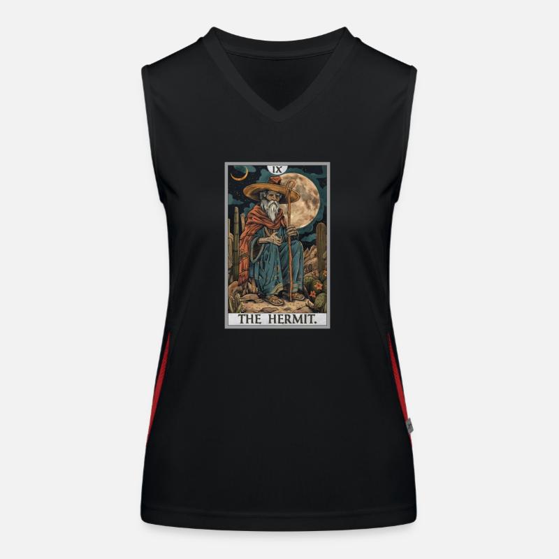 Tarotkarten Tarotkarte The Hermit Der Eremit Funktionelles Kontrast-Tank Top für Frauen