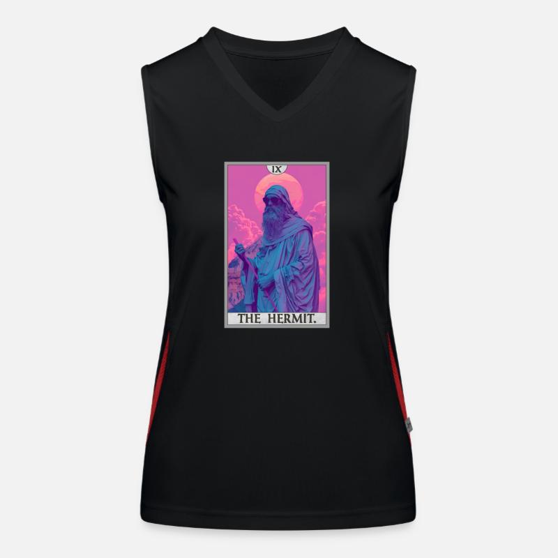 Tarotkarten Tarotkarte The Hermit Der Eremit Funktionelles Kontrast-Tank Top für Frauen