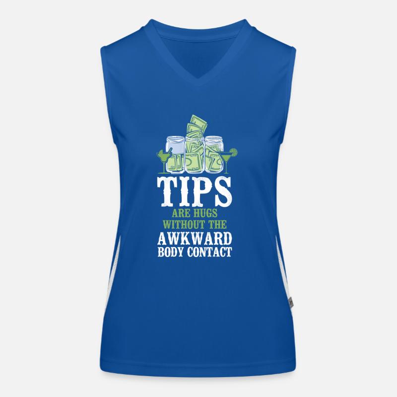 Bartender Mixologist Tips Are Hugs Funktionelles Kontrast-Tank Top für Frauen