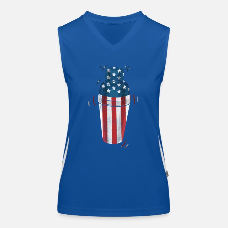 Bartender Mixologist American Flag Funktionelles Kontrast-Tank Top für Frauen
