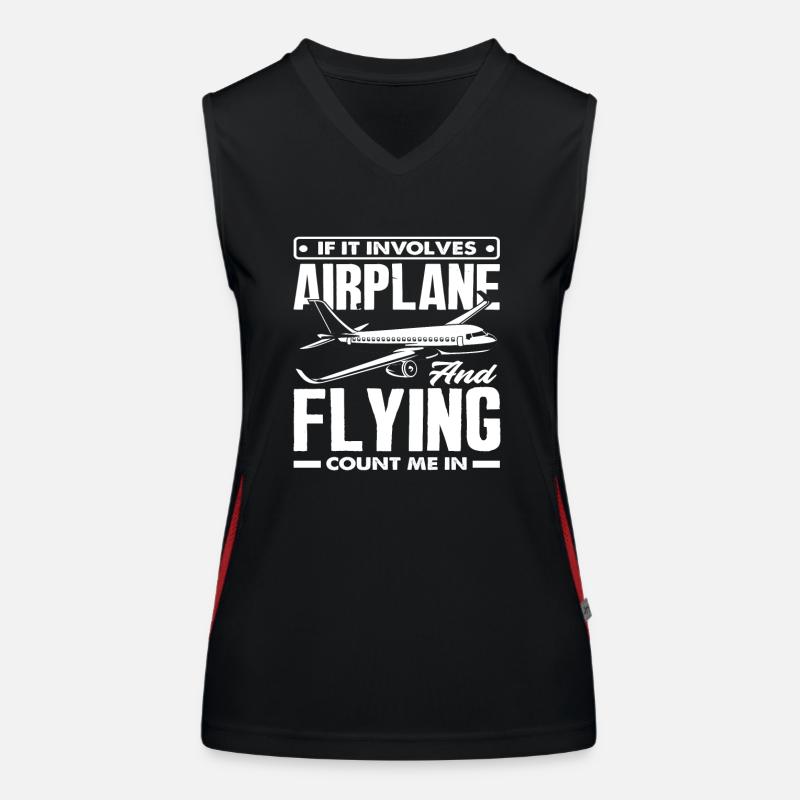 Pilot Airplanes Flying Pilots Women's Functional Contrast Tank Top