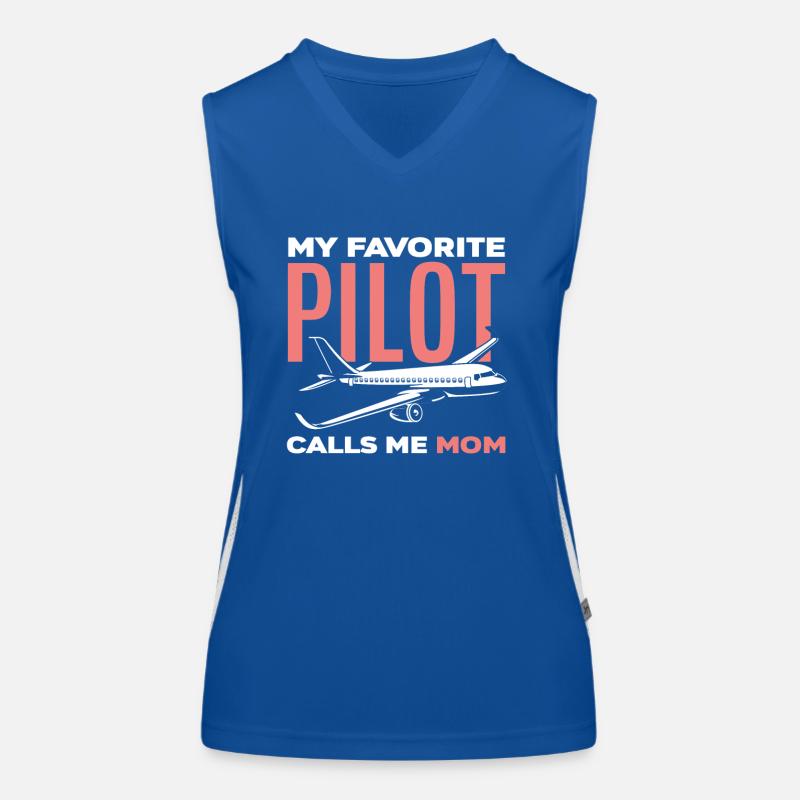 Piloten Mutter Mama Pilot Funktionelles Kontrast-Tank Top für Frauen