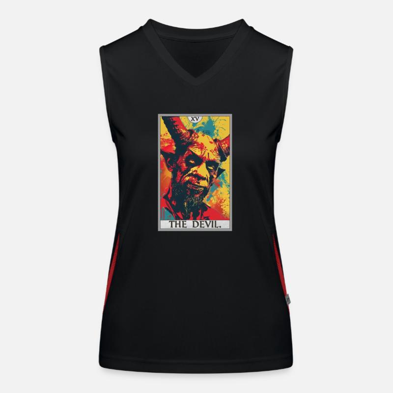 Tarotkarten Tarotkarte The Devil Der Teufel Funktionelles Kontrast-Tank Top für Frauen