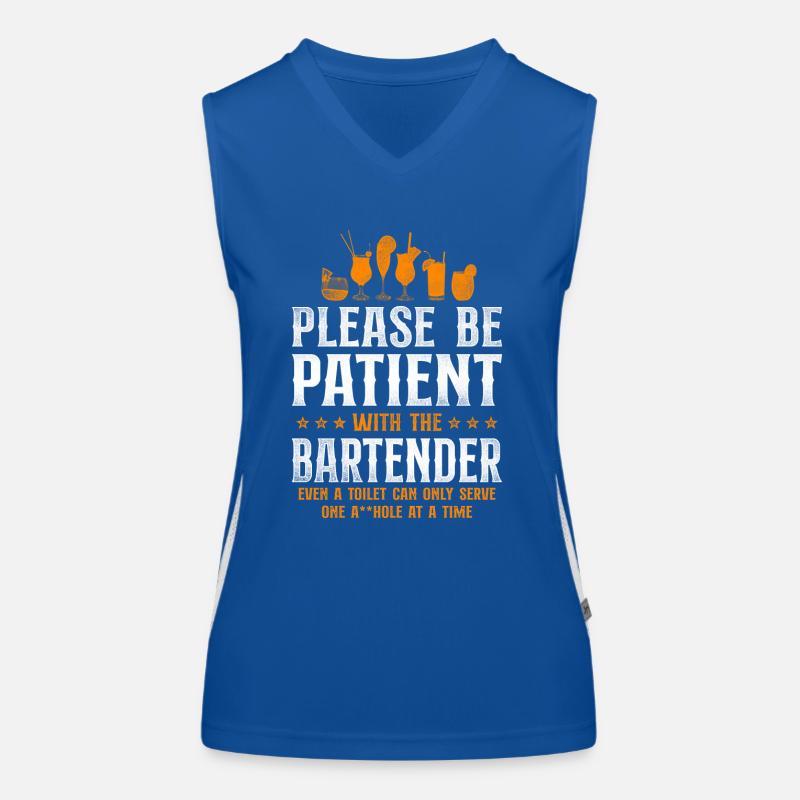 Bartender Mixologist Please Be Funktionelles Kontrast-Tank Top für Frauen