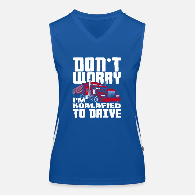 Idée cadeau d’examen de chauffeur de camion Débardeur respirant contrasté Femme