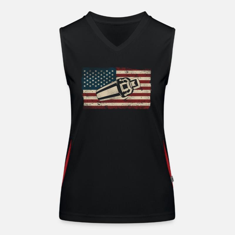 Bartender Mixologist American Flag Funktionelles Kontrast-Tank Top für Frauen