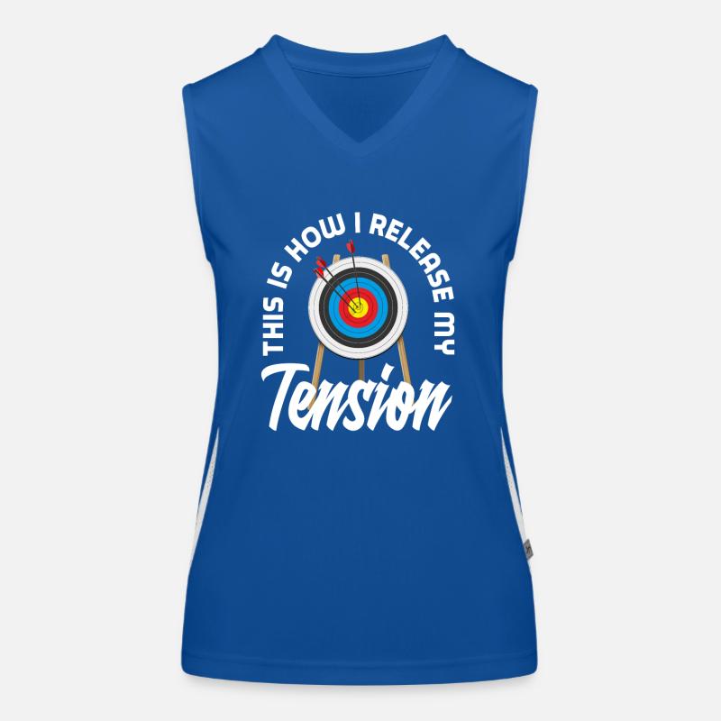 Bogenschütze Spruch Bogenschießen Funktionelles Kontrast-Tank Top für Frauen