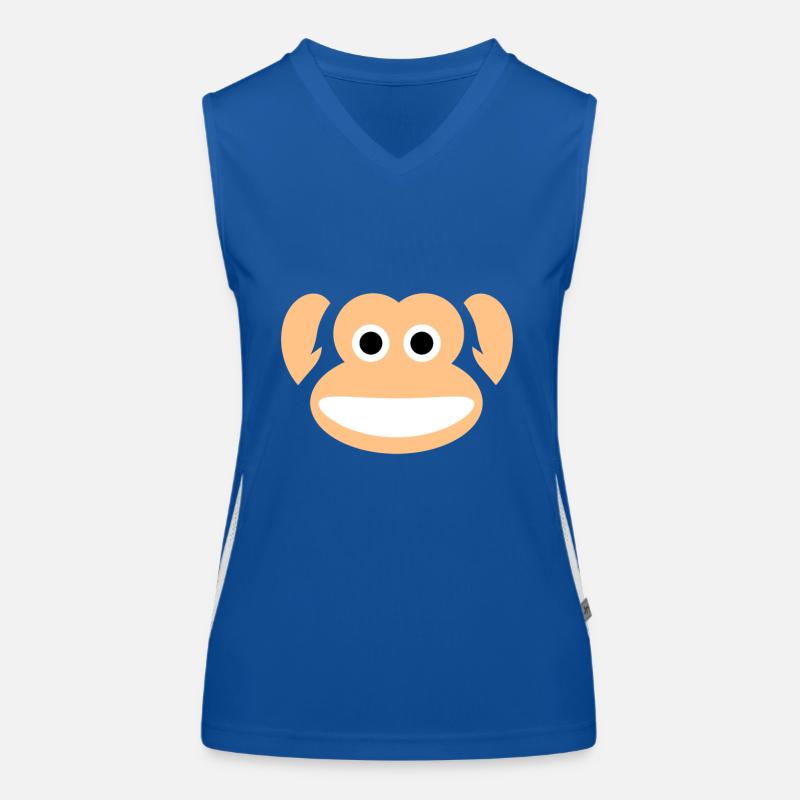 Cute Monkey Whole Face Ape Animal Primate Lover Women's Functional Contrast Tank Top