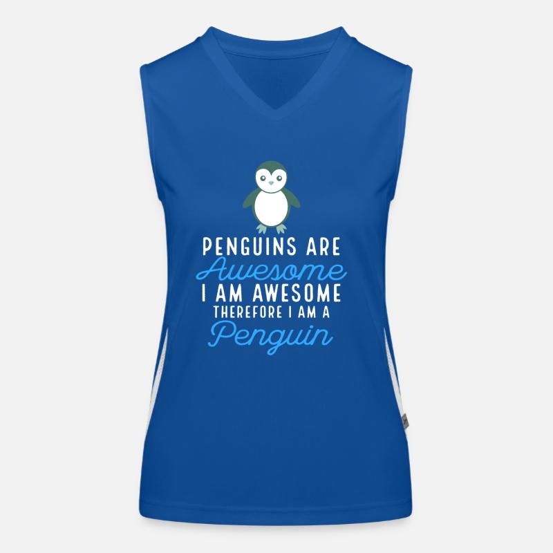 Penguins Are Awesome I Am Awesome Cute Penguin Pun Women's Functional Contrast Tank Top