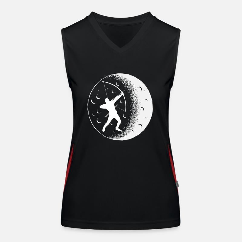 Bogen Mond Bogenschießen Funktionelles Kontrast-Tank Top für Frauen