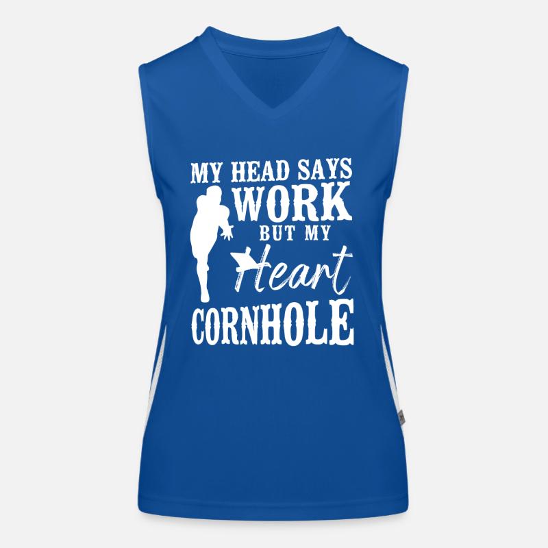 Cornhole Team Bean Bag Player Funktionelles Kontrast-Tank Top für Frauen