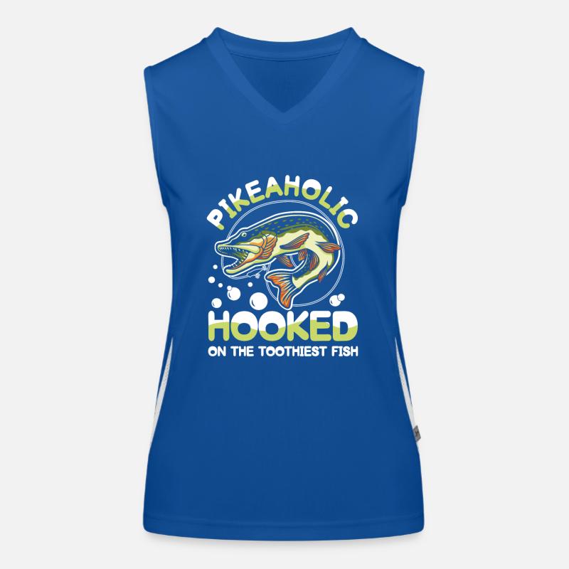 Pikeaholic Hooked on the Toothiest Fish Funktionelles Kontrast-Tank Top für Frauen