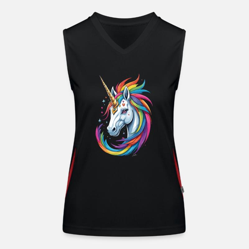 Buntes Einhorn Funktionelles Kontrast-Tank Top für Frauen