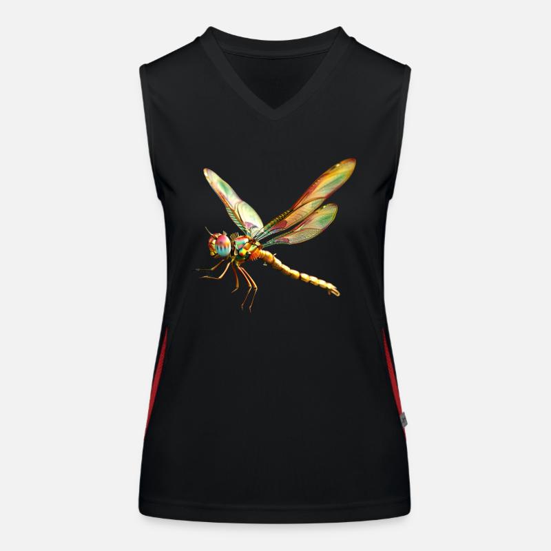 Libellule Libellule Ailes Colorées Libellules Mignonnes Débardeur respirant contrasté Femme