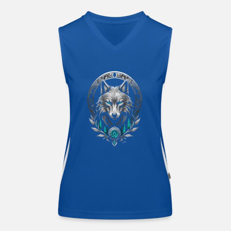 Mittelalterlicher Polarwolf Funktionelles Kontrast-Tank Top für Frauen