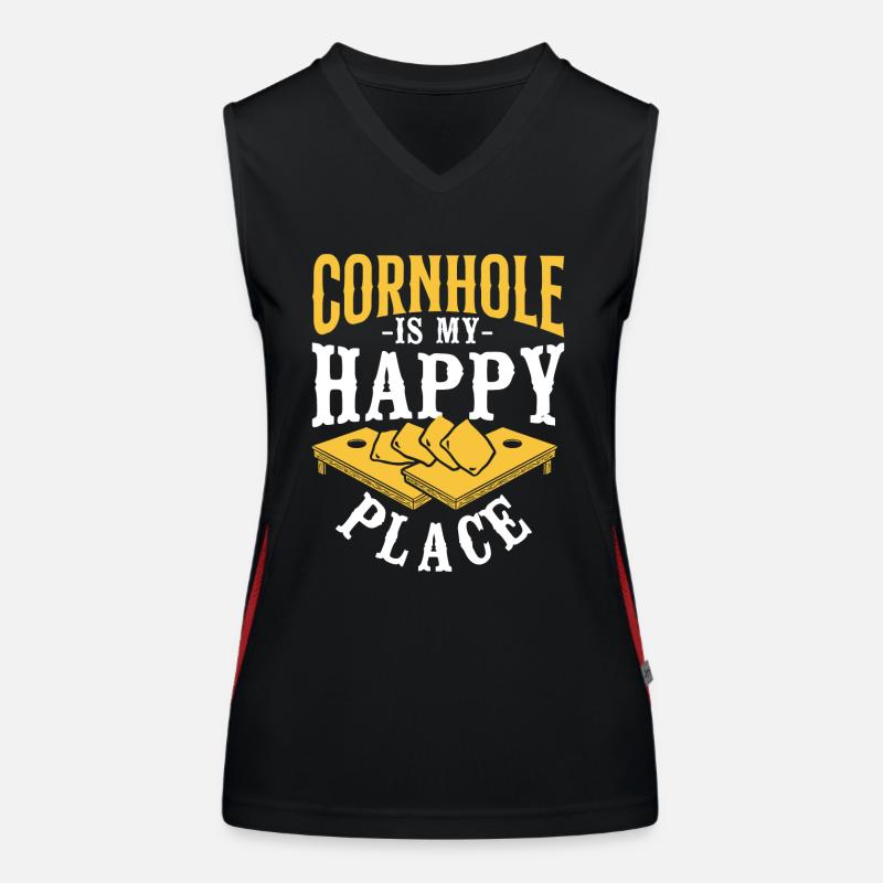 Joueur de sac de haricots de l’équipe Cornhole Débardeur respirant contrasté Femme