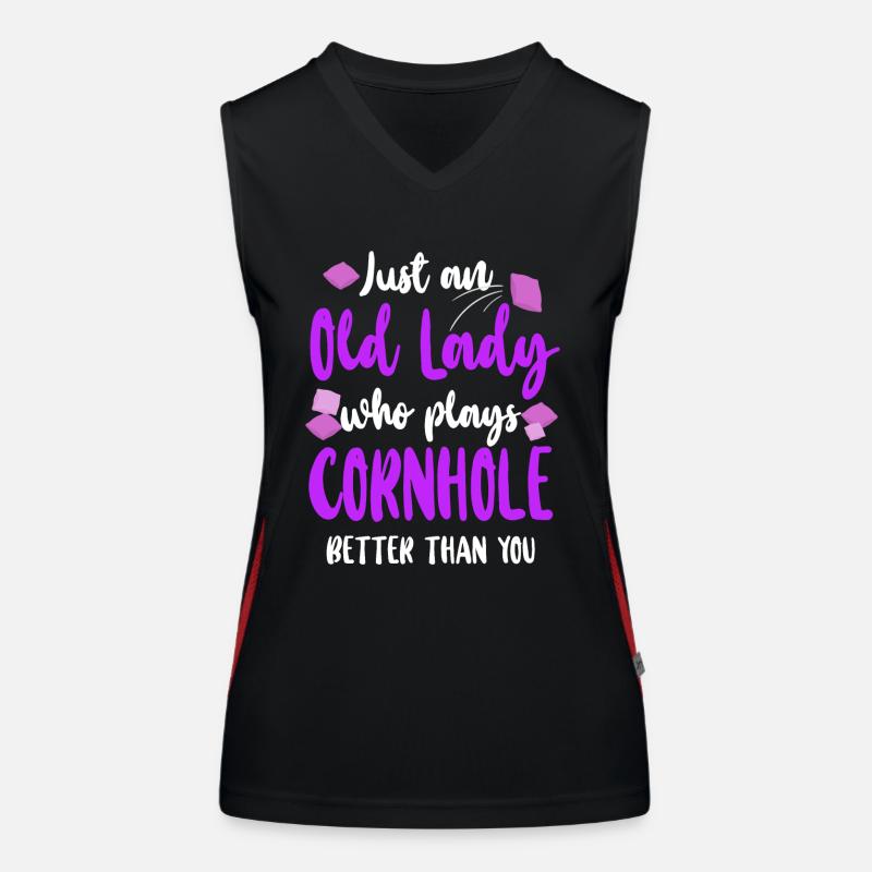Cornhole Team Bean Bag Player Funktionelles Kontrast-Tank Top für Frauen