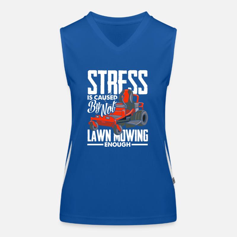 Landscaper Stress Lawn Mowing Women's Functional Contrast Tank Top