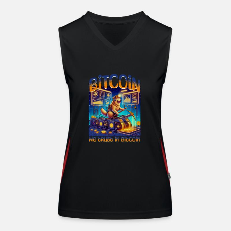 Bitcoin Cryptocurrency BTC Satoshi Nakamoto Women's Functional Contrast Tank Top