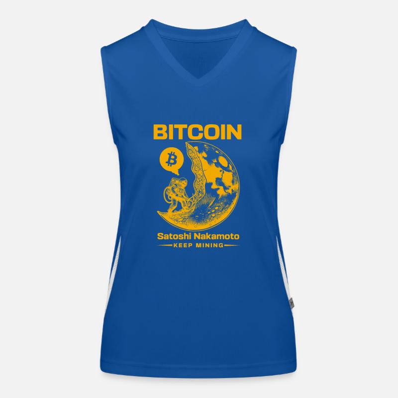 Bitcoin Cryptocurrency BTC Satoshi Nakamoto Women's Functional Contrast Tank Top