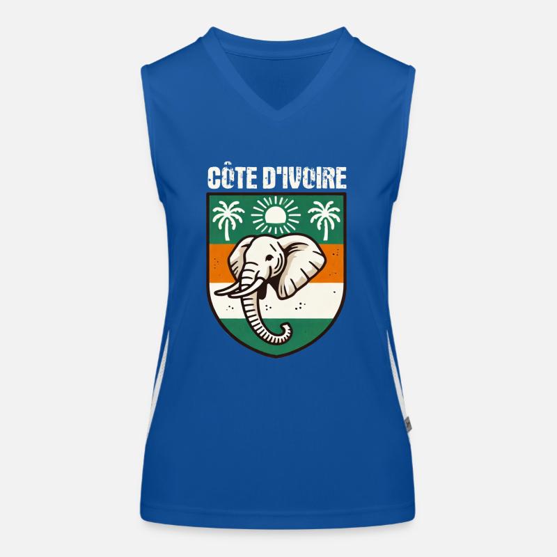 Carte avec le drapeau de la Côte d’Ivoire, Débardeur respirant contrasté Femme