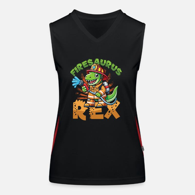 Firesaurus Rex Fire Brigade Dinosaur Adventure Débardeur respirant contrasté Femme