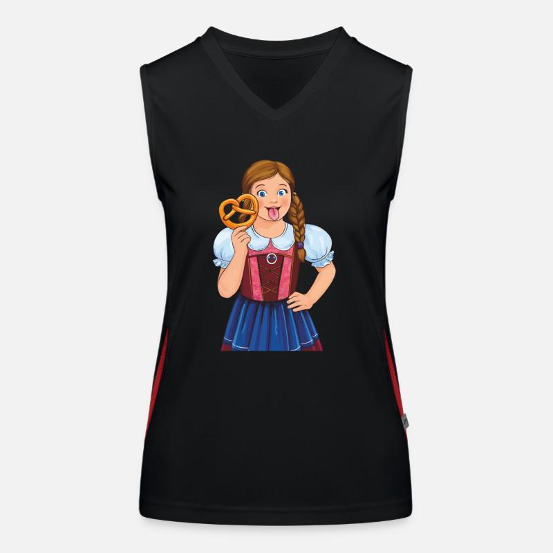 MÄDCHEN DIRNDL BREZEL Funktionelles Kontrast-Tank Top für Frauen