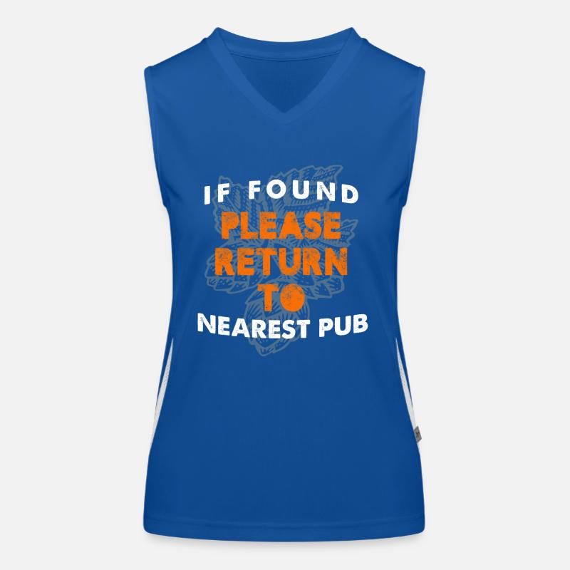 If Found Please Return To Nearest Pub Bar Crawl Funktionelles Kontrast-Tank Top für Frauen