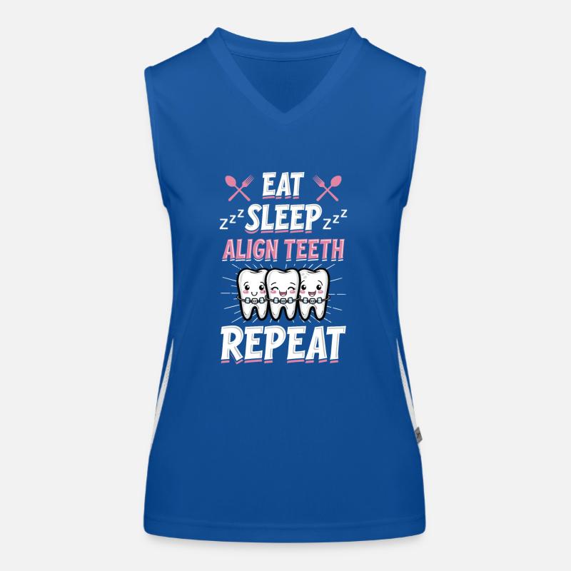 Eat Sleep Align Teeth Dentist Women's Functional Contrast Tank Top