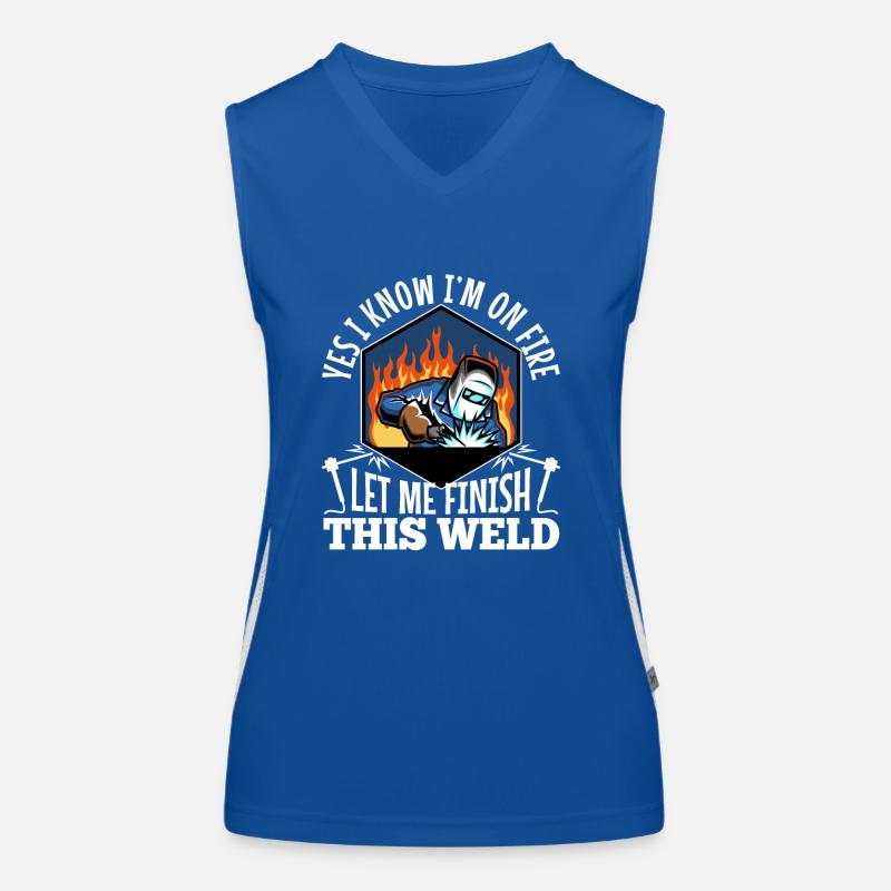 Yes i know im on fire welding Women's Functional Contrast Tank Top