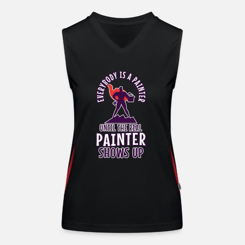 Everybody is a painter until the real painter Funktionelles Kontrast-Tank Top für Frauen