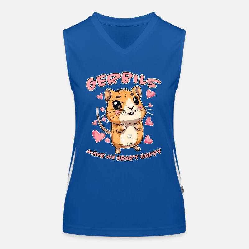 Gerbille disant rat de course drôle gerbille cadeau Débardeur respirant contrasté Femme